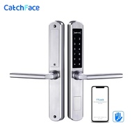 ล็อคประตูอัจฉริยะกันน้ำ Bluetooth Digital RFID Card รหัส Keyless Electronic Door Lock สำหรับประตูกระจกอลูมิเนียม Euro Mortise
