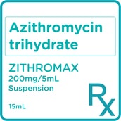 ZITHROMAX Azithromycin dihydrate Oral Suspension 200mg/5mL 15mL [PRESCRIPTION REQUIRED]