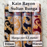 Kain Katun rayon motif meteran (0.5m) Adem Cocok Untuk Baju Gamis Daster Setelan Toko Nadia Busana