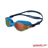 【SPEEDO】成人運動泳鏡 鏡面 Vue(海軍藍/金)