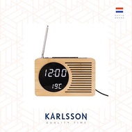 荷蘭Karlsson, Alarm clock Retro Radio bamboo多功能收音機鬧鐘