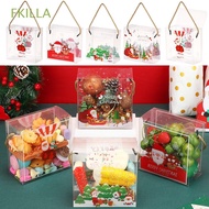 FKILLA Apple Gift Box Christmas Packing Box Gift Bag Portable Transparent For Candy Biscuits PVC