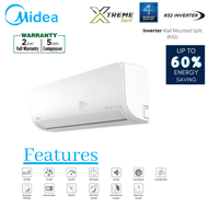 Midea 1.0HP 1.5HP 2.0HP R32 Inverter Model:MSXS Xtreme Save Inverter Wall Mounted Aircond Air Conditioner (Klang Valley)