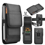 แนวตั้งซองไนลอนใส่โทรศัพท์มือถือสำหรับชายคลิปหนีบเข็มขัดที่วางเคสกระเป๋าสตางค์กระเป๋าห้อยเอวพร้อมกระเป๋าเก็บบัตร