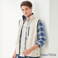 Nautica立領素面保暖背心-灰
