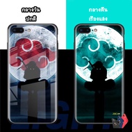 Case Apple Naruto เคสนารูโตะเรืองแสง/เคสซาสึเกะเรืองแสง/เคสคาคาชิเรืองแสง/เคสแสงอุษาเรืองแสง/เคสอิทาจิเรืองแสง เคสกระจกเรืองแสง ขอบยางTPU งานกระจก For IPhone I7P/I8P/IX/XS/XR/XsMax/11/11Pro/11ProMax