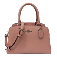 COACH 經典LOGO手提斜背兩用黛妃方包(薔薇粉)