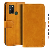 Sarung OPPO Realme 7i Kulit, Sarung Lipat Mewah dengan Magnet Dompet dengan Tempat Kartu untuk OPPO Realme C17