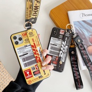 iPhone 12 Pro Max Mini Trendy DHL Express Printed Soft TPU Case iPhone 11 Pro Max X XS XR 6 6S 7 8 Plus SE 2020 Wristband Stand Cover With Crossbody Lanyard