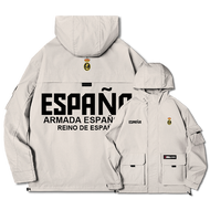 Espana ESP เสื้อแจ็คเก็ตมีฮู้ดสำหรับผู้ชาย,พัดลมทหารโลโก้สีน้ำเงินเสื้อแจ็กเก็ตแขนยาวแฟชั่นลำลองเสื้อผ้านานาชาติสำหรับฤดูใบไม้ร่วง
