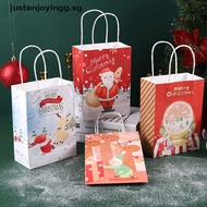 【christmas decor &amp; gift】 2022 10pcs Christmas Christmas Gift Bag Kraft Paper Bag Christmas Gift Bag .