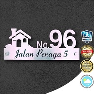 Modern House Number Plate / House Number Plate Stainless Steel / Metal Plate / Plat Rumah Steel / Stainless Steel Box Up