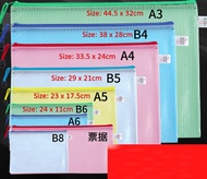 V.G Store Grip A3/A4/A5/A6 Pocket File A4 Transparent Document File Bag PVC Zipper Paper File Folder Bag Stationery School File Plastic A4