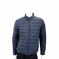 MONCLER 絎縫立領單釦深藍色拉鍊羽絨外套(男款)