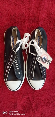 Converse all star​ made.in USA ( Chuck Taylor) BLACK  Leather หนังแท้​ size 5.5