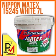 NIPPON PAINT Matex Maxiwhite 15245 Water Paint Undercoat Paint Ceiling Wall Cat Putih Dinding Dalam Rumah Cat Siling 7L