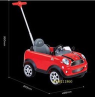 BMW原廠授權Mini Coopers握把四輪後控助步車紅色手推車後推桿Mini Cooper腳行車學步車嚕嚕車玩具車
