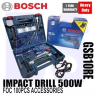 BANSOON BOSCH GSB 10 RE IMPACT DRILL 500W. light weight drill of only 1.5kg. fatigue free drilling. Home Drill. DIY drill. c/w 100pcs accessories