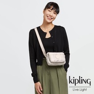 【KIPLING】溫柔奶油格紋前後加寬收納側背包-ABANU