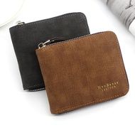 Men's wallet fashion new high-capacity Pu matte men's Zipper Wallet short wallet wallet wallet straight