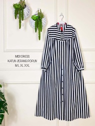 (COD) NEW ARIVVAL MIDI DRESS KATUN JEPANG POPLIN SALUR ORIGINAL KAMARI FASHION BAJU HARIAN BAJU MEWAH BAJU ELEGAN
