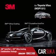 [3M Sedan Gold Package] 3M Autofilm Tint and 3M Silica Glass Coating for Toyota Vios (NSP151) , year 2019 - Present (Deposit Only)