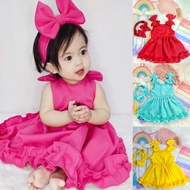 Birthday Dress for Baby girl 1-2 Years old/ Plain Prints Nice Fabric