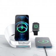 ion - MagSafe 4合1 28W 總輸出磁吸無線快速充電座,專用於iPhone 13/12 系列手機,Apple Watch,Airpods 2/Pro,Android 支援Qi無線充電手機/耳機
