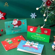 1PC DIY Christmas Greeting Card Christmas Tree Pendant/ Creative Square Cartoon Christmas Gift Card/ Christmas Gift  Blank Message Card With Envelope