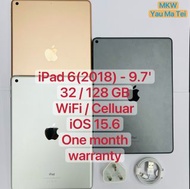 【一個月保養】iPad 2018 第六代 9.7 inch 32/128g WIFI 全原裝 全正常 有保 iPad6 iPad 6 iPad2018