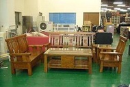 樂居二手家具 全新中古傢俱賣場 *柚木全實木巴里島風收納木製沙發*、木板組椅、木製板椅 木頭椅 客廳桌椅