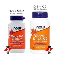 ✅Now Foods Mega D 3 &amp; MK 7, 5000 IU / 180 mcg 60/120 Caps | Vitamin D-3 &amp; K-2, 1000 IU / 45 mcg 120 Caps D3 K2 MK-7 MK7