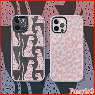 👑Ready Stock🎀Pink Leopard iPhone 13 12 11 Pro Max X XR XS Max 7 8 6 6s Plus SE 2020 12 Mini Fashion Brand Phone Case Shockproof Transparent Soft TPU Back Cover
