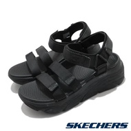 Skechers 涼鞋 Max Cushioning-Lured 女鞋 加厚中底 避震 緩衝 魔鬼氈 回彈 黑 140218BBK 140218-BBK