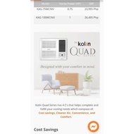 Kolin Aircon window type 1hp full inverter 60% Savings