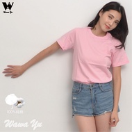 素色T恤 (純棉) -女-中性版-粉紅色 (尺碼S-2XL) (現貨-預購) [Wawa Yu品牌服飾]