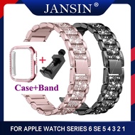 Band+Case Metal Strap For Apple Watch 5 band 40mm 44mm สร้อยข้อมือสแตนเลสเพชร For Apple Watch 42mm 38mm Series 5 4 3 2 1