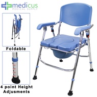 Medicus 898B Heavy Duty  Adjustable Commode Chair with Chamber Pot Arinola with chair (with takip)
