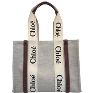 Chloé Woody tote bag帆布托特包(中號/焦糖咖色)