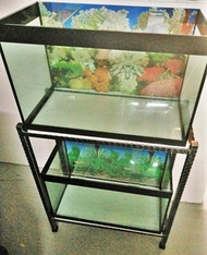 60cm Aquarium Fish Tank + Solid Wrought Iron Stand.