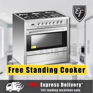 EF GC AE9650 A SS 5 BURNER GAS HOB AND 105L CAPACITY OVEN FREE STANDING COOKER