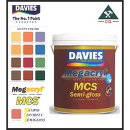 Davies 4 LITERS Megacryl Accent Colors Semi-Gloss Latex Paint (Water-based) for Concrete