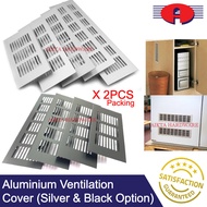 RECTANGLE ALUMINIUM VENTILATION COVER FOR DOOR CABINET WARDROBE GRILL COVER LUBANG ANGIN UNTUK PINTU ALMARI CABINET SILVER BLACK