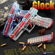 Hot Transparent Glock Pistol New Loroc Soft Bullet Gun Manual Loading Shell Throwing Boy Game Battle Toy Gun Airsoft Gun