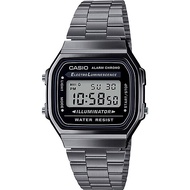 Casio Digital นาฬิกาข้อมือสีเทา สายสแตนเลส รุ่น A168WGG ของแท้ ประกัน CMG