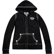 TRUE RELIGION 純棉女款連帽外套-黑色/XS號
