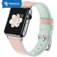 Apple WatchสายหนังCandyสองสีเข้ากันได้กับApple Watch Band44mm 42Mm 40Mm 38mm-NewสายหนังหญิงโฮมเมดสำหรับApple Watch SE Series 6/5/4/3/2/1สายรัดข้อมือกีฬานาฬิกาอุปกรณ์เสริมสร้อยข้อมือ ☌▤◘ Reeson