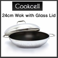 🎁SALE🎁[KOREA] COOKCELL 24cm Black Cube Wok Pan with Lid  Single Coating  Home &amp; Living . Kitchen &amp; Dining . Cookware