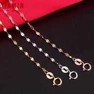 18K gold necklace gold rose gold color gold necklace lip chain lock bone chain white K gold au750