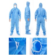 45gsm PPE HAZMAT Baju PPE PP Non Woven Isolation Suit Coverall Jump Suit Disposable Clothing